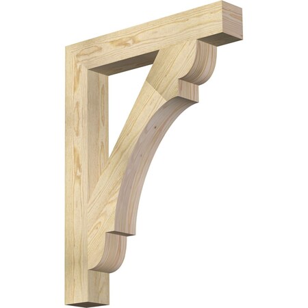 Ekena Millwork Olympic Block Rough Sawn Bracket, Douglas Fir, 4"W x 26"D x 34"H BKT04X26X34OLY05RDF